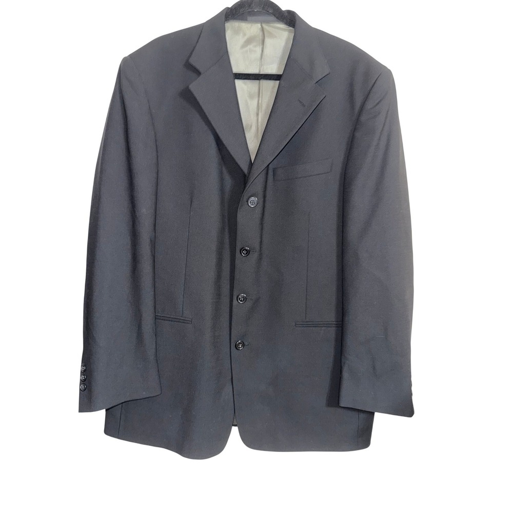 Monsieur by‎ Givenchy Black Wool Blend Blazer Suit Jacket Size 43 Regular